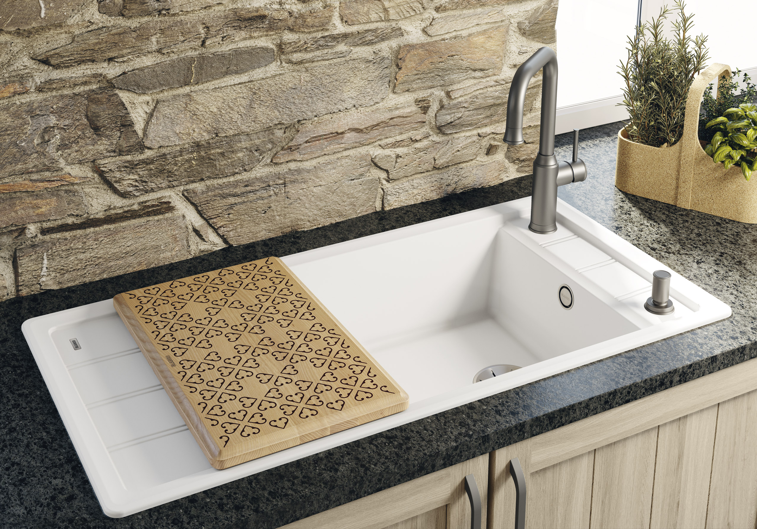 The sink for fans of the country-house look: the Blanco Faron XL 6 S sink has particular appeal.