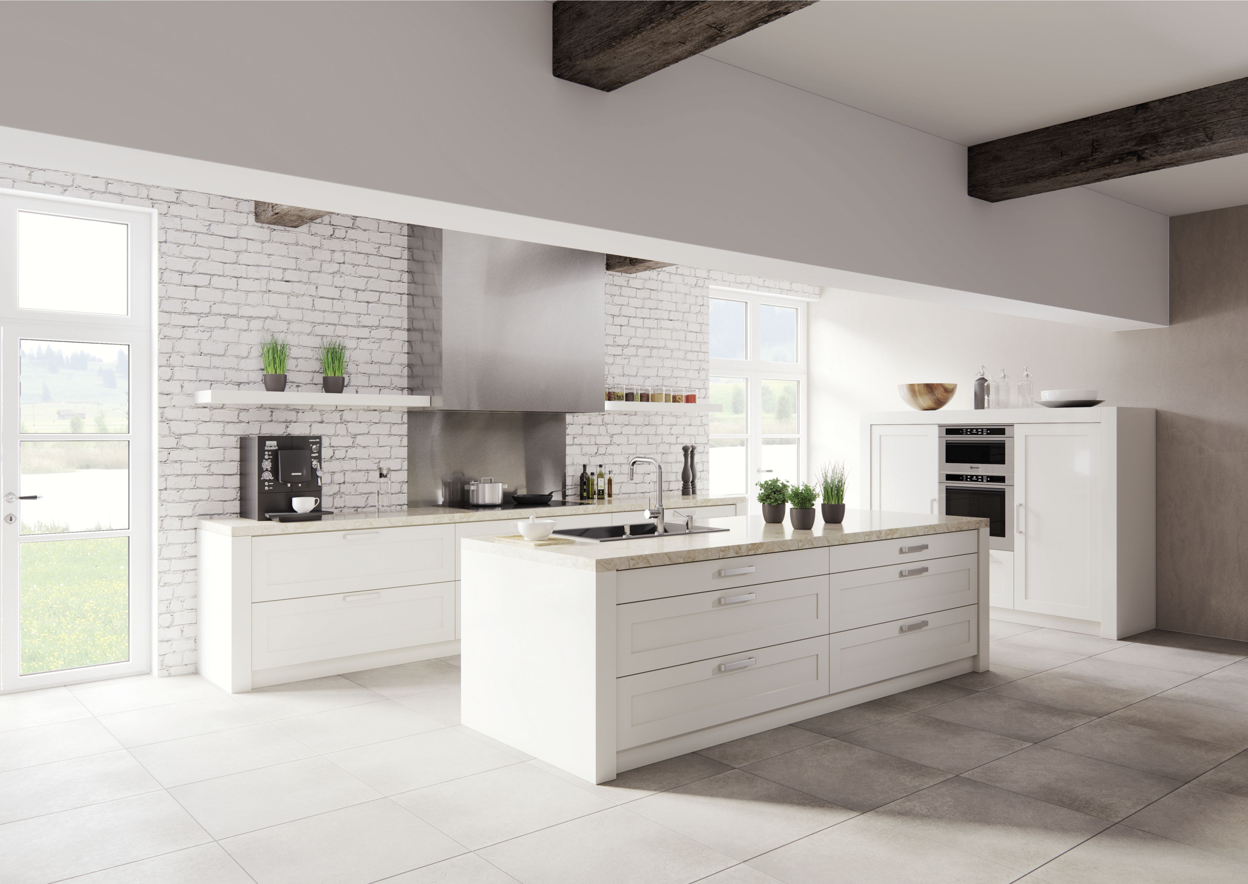 The I-kitchen is impressive for its clean line and uncluttered design.