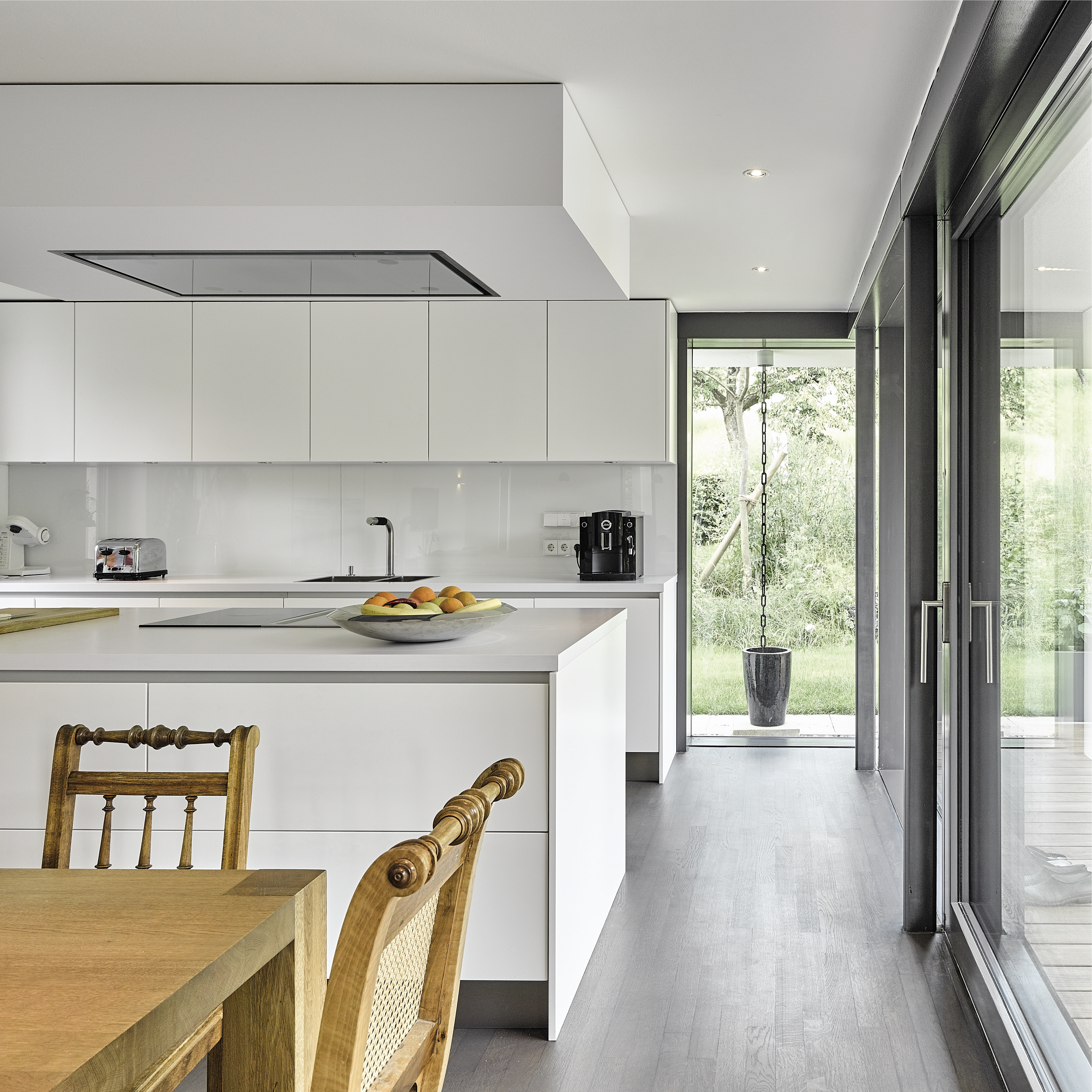 Minimalistic kitchen with a large window